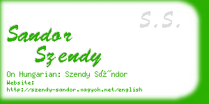 sandor szendy business card